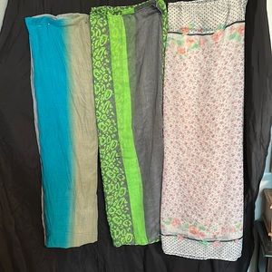 Infinity scarves in lightweight chiffon.